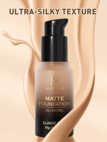 FV Full Coverage Foundation-Hydrating Dewy Glow Foundation Invisible Pore Concealer Non-Greasy Lightweight Natural Soft Brand Beauty Makeup Face Paint Cosmetic For Y2K Fancy Fashion Suitable For Birthday'S Day Gift Rave Party Ready Best Color - Matte Toffee - View 5