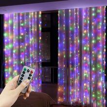 Indoor & Outdoor Decor, Valentine's Day Decor, Remote Control Curtain Lights, Holiday Lighting, Yard Decor, USB Powered Camping Decor Lights, Holiday Wreath Fairy Lights, 4 Light Colors, 8 Lighting Modes Romantic Decor Lights For Wedding Party, Room Curtain Lights, Dinner Party Decor Lights, Birthday Party Decor Lights, Christmas & Halloween Decor Lights, Garden Decor Lights - USB Curtain Light String - View 10