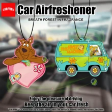 Láminas ambientadoras con diseño de coche de dibujos animados para el espejo retrovisor, ambientador de coche, decoración colgante para el espejo retrovisor, accesorios para el interior del coche, regalo especial para amigos, fragancia de papel de larga duración, sin alcohol, fácil de usar, diseño divertido - SCOOBYDO - Ver 1