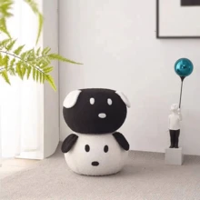 1pc Cute Puppy Stool, Creative Lamb Wool Cartoon Shoe Bench, Household Trending Entrance Shoe Rack - Multicolor - View 3
