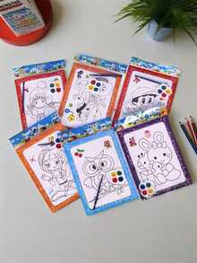 15/20/30/50pcs Watercolor Painting For Kids, Coloring Pages For Preschool, DIY Watercolor Painting Craft, Educational Doodle Art - Multicolor - View 1