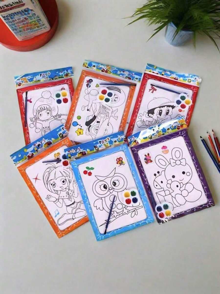 15/20/30/50pcs Watercolor Painting For Kids, Coloring Pages For Preschool, DIY Watercolor Painting Craft, Educational Doodle Art - Multicolor - View 1