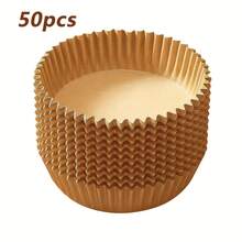 50pcs Disposable Special Oil Paper For Air Fryers, Circular Non Stick Baking Paper, Silicone Oil Paper, Waterproof, Oil Proof, Oven And Microwave Steamer Liner Paper - Multicolor - View 6