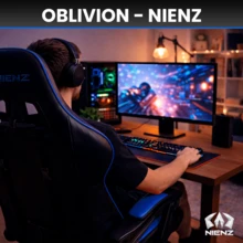 Ergonomic Reclining Gaming Chair With Lumbar And Neck Support Cushions – Synthetic Leather, 135 Kg - Màu xanh lam - Xem 8