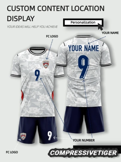2pcs Personalized World Cup 2026 England Home Soccer Kit – Custom Name & Number, White St. George's Pattern Breathable Football Uniform For Three Lions Fans