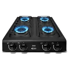 Fogão Cooktop Portátil A Gás 4 Bocas Clarice Resistente - Preto - Visão 1