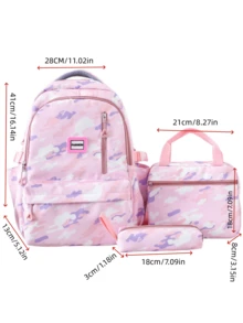 Set de 3 mochilas de camuflaje de nailon, mochila de viaje de gran capacidad para exteriores - Multicolor - Ver 3