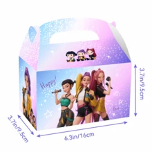 Hasbro 12个装韩流主题派对糖果盒/纸质礼品袋，可用于存放零食、糖果、饼干、玩具 - 夏季生日、毕业典礼、派对用品 - 查看 5