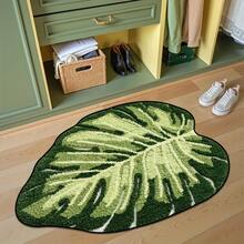 1pc Leaf Pattern Plush Thickened Carpet, Warm Fuzzy Rug For Autumn/Winter, Decorative Floor Mat For Bedroom, Living Room, Home Decor, Washable - Multicolor - View 4