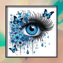 1 pieza Nuevo kit de pintura de diamantes con tema de ojo azul, mosaico de diamantes de cristal 5D redondo, manualidades DIY, adecuado para regalos hechos a mano, sala de estar, dormitorio, Eid Al-Adha, Día del Padre, Día de la Madre, boda, Día del Trabajo, Pascua, Navidad, Día de San Valentín, sin marco - Ver 3