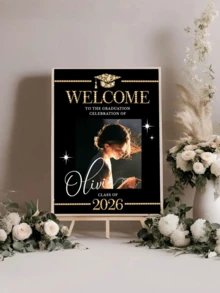 1 tấm poster ảnh tốt nghiệp cá nhân hóa phong cách đen & vàng, trang trí ảnh chào mừng lễ tốt nghiệp, biển chào mừng lễ tốt nghiệp kèm ảnh, bảng chào mừng tiệc tốt nghiệp, có hình ảnh poster, biển chào mừng tốt nghiệp tùy chỉnh, poster không khung bóng, tranh treo tường tùy chỉnh, trang trí tường, dễ lắp đặt, khóa tốt nghiệp năm 2026 - Nhiều màu - Xem 6
