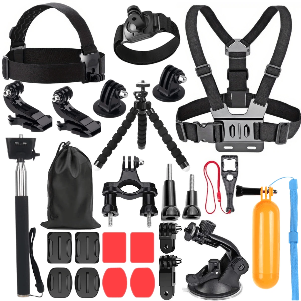 7/26/34pcs Outdoor Sports Action Camera Accessories Kit For Hero 13 12 11 10 9 8 7 6 5 Acepro OSMO ACTION 6/5pro/4/3 AKASO EK7000/ EK7000 Pro/Brave 4/ Brave 7 LE/ V50X/ V50 Pro/ V50 Elitein Swimming Any Other Outdoor Sports - View 1