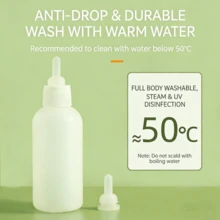 硅胶安抚奶嘴宠物奶瓶套装，幼猫幼犬喂奶瓶，带柔软奶嘴，防呛奶瓶，含清洁刷，宠物喂食工具 - 60ml - 查看 3