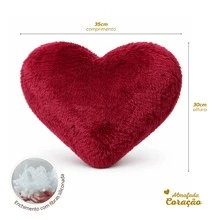 Plush Heart Pillow Various Colors Silicone - Maroon - View 3