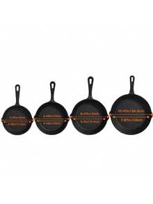 3/4/5PCS Cast Iron Skillet, Frying Pan With Drip Spout, Pre-Cooked Oven Cookware, Indoor And Outdoor Cooking For Camping, Grilling, Restaurant Chef Quality,Kitchen Cooking Tools, Pots, Frying Pans - 查看 9