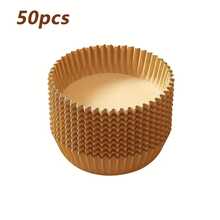50pcs Disposable Special Oil Paper For Air Fryers, Circular Non Stick Baking Paper, Silicone Oil Paper, Waterproof, Oil Proof, Oven And Microwave Steamer Liner Paper - Multicolor - View 5