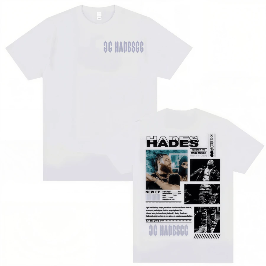 Rapper Hades 66 Make Money Not Friends Album Cover T-Shirts For Men And Women, Fashion Hip Hop Pop Music Short Sleeve 100% Cotton T-Shirt - 白色 - 查看 1