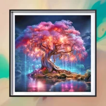 Bộ tranh đính đá chủ đề Cây Sự Sống màu hồng mới, 1 bức, tranh khảm đá pha lê tròn 5D tự làm, thích hợp làm quà tặng thủ công, trang trí phòng khách, phòng ngủ, quà tặng Ngày của Cha, Ngày của Mẹ, đám cưới, Ngày Quốc tế Lao động, Lễ Phục Sinh, Giáng Sinh, Ngày Valentine, không khung. - Xem 10