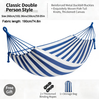 [Portable Camping Hammock] Dual-Color Nylon Material, Waterproof And Breathable, Lightweight And Easy To Store, Quick To Install, With A Load-Bearing Capacity Of Up To 200kg. An Ideal Companion For Camping, Hiking, And Relaxing Under Trees By The Lake, Enjoying The Natural Breeze And Comfortable Lying Experience.