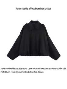 HZXVIC Women's Casual Comfortable Suede Fleece Jacket, New Autumn Collection Black - Black - View 10
