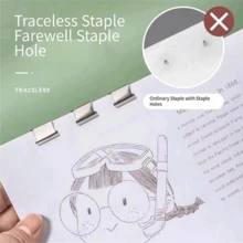 1pc Binder Clip + 10pcs Refill Clips, Office File Document Organizer Long Tail Clips, Student Exam Paper Binding Clips - A - View 6