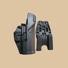 1pc Black Outdoor Hunting Accessory H&K USP Double Safety Plastic Protective Holster, Tactical Anti-Grab Waist Holster CQC Quick Draw Holster - 黑色 - 查看 12