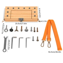 3-5岁儿童木制螺丝刀拆装益智玩具，STEM感官学习玩具，培养动手能力 - 彩色 - 查看 3