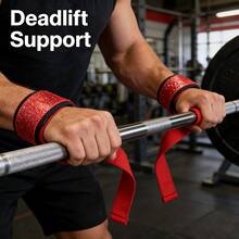 1 Pair Luminous Wrist Wraps, Suitable For Fitness, Weightlifting, CrossFit, Bodybuilding, Kettlebell, Dumbbell And Other Strength Training, Ideal For Beginners To Enhance Grip Strength - Multicolor - View 7