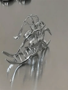 Halloween Alloy Spider Net Hair Claw Silvery Hollow Out Grab Clip Simple Back Head Strong Hold Hair Claw Clip Halloween Gift - Multicolor - View 4