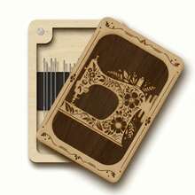 木质磁性针盒，木质磁性缝纫工具收纳盒，姜黄色，经久耐用，便携式设计，方便携带的储物盒 - 多色 - 查看 9