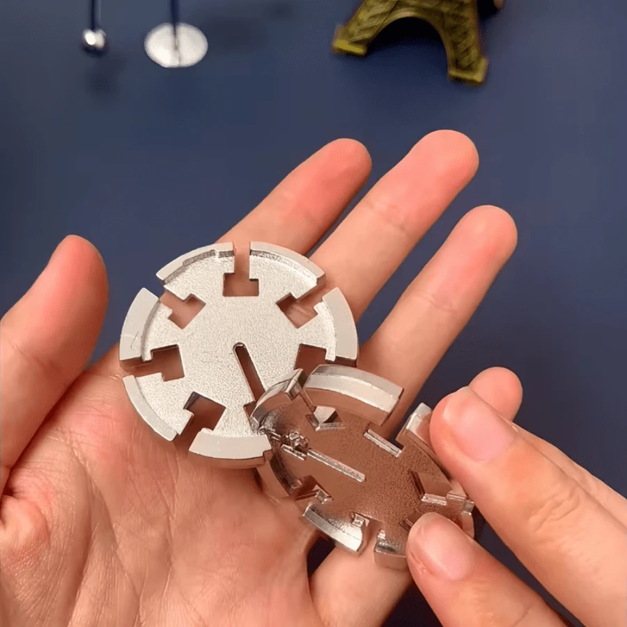 2片金属雪花拼图，提升逻辑思维和问题解决能力 - 彩色 - 查看 1