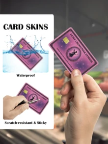 1张仙女教母快捷信用卡贴纸，用温柔的挥手守护你的梦想，采用PVC材质，防指纹、耐用、防刮擦，适用于男士、女士、情侣、小型芯片卡、银行卡、信用卡、交通卡、学生证等，DIY设计，保护隐私 - 多色 - 查看 6