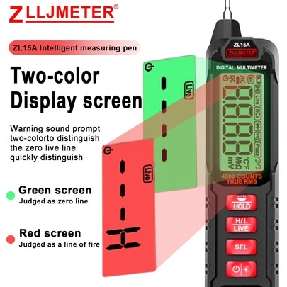ZLLJMETER ZL15A Digital Multimeter, Multi-Function High Precision Tester, Non-Contact Voltage Current Resistance Ohm Tool