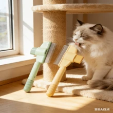 1pc Pet Grooming Comb With Dense Teeth, Wooden Brush For Cats And Dogs, Effective Shedding Hair Removal Tool - View 5