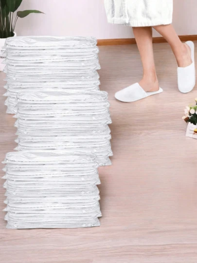 Zapatillas desechables, zapatillas de interior, zapatillas de felpa, zapatillas de hotel desechables, zapatillas de viaje de aerolínea unisex, zapatillas de habitación de huéspedes, zapatillas de hotel, suministros de hotel, suministros de limpieza, suministros para el hogar, suministros de regreso a la escuela, adecuadas para viajes, hotel y hogar, suministros de regreso a la escuela (color aleatorio)