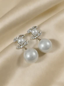 双C珍珠耳环，双C双珍珠耳环，适合女士日常佩戴 - 雙C雙珍珠 - 查看 2