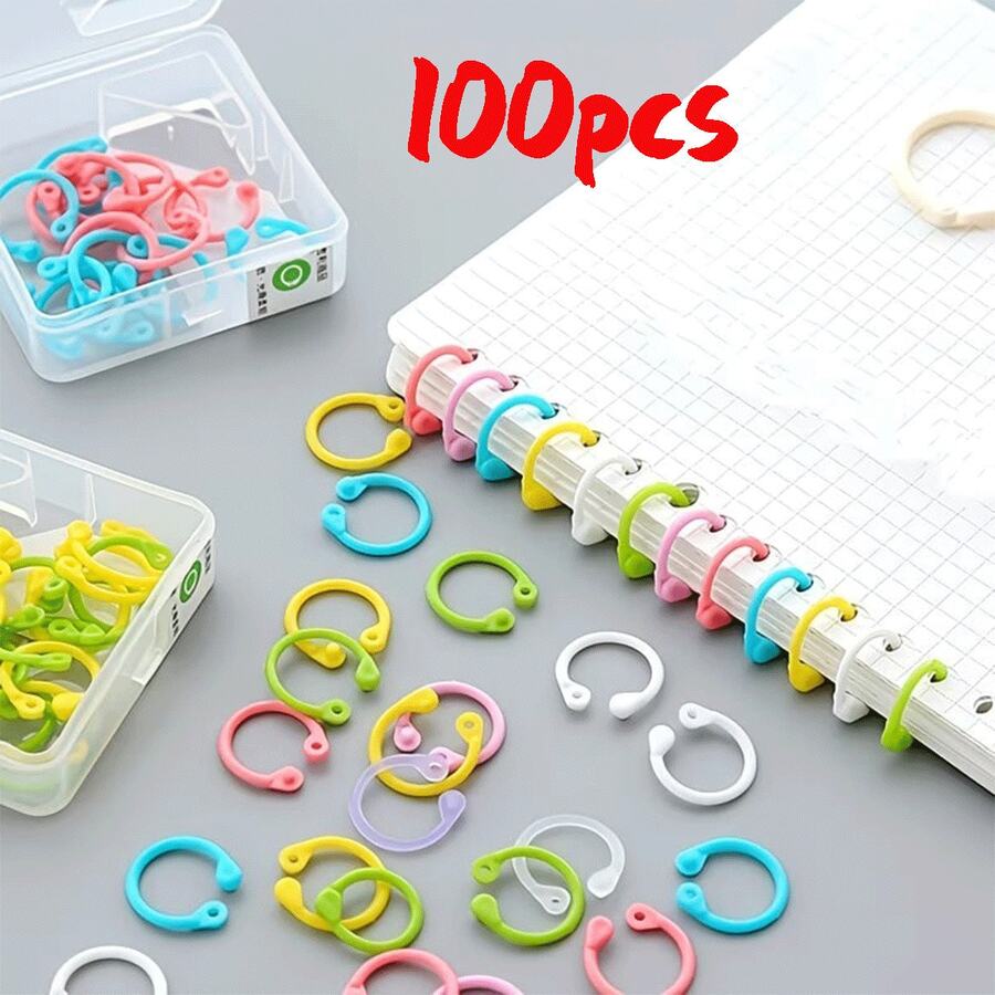 1 Pack Of 20/50/100 Loose Leaf Rings, Creative And Versatile, Free To Use, Boxed With Open Loops, Cards, Punched Loops, Buckles, Creative Storage
