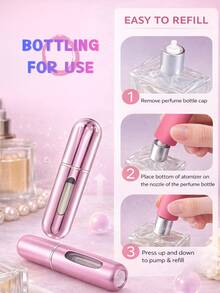 1pc 5ml Portable Mini - Perfume Atomizer Bottle - Refillable Leak Proof Vacuum Spray Container For Travel Handbag Purse Women Girl Beauty Makeup Essential Atomizador De Perfume Frasco Perfume Viaje Accesorios De Viaje - Xem 5