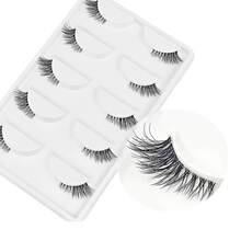 5 Pairs Fishtail Lashes] Batownly 5 Pairs Hypoallergenic Fishtail False Eyelashes Set | Natural Look, Mixed Length 6-12mm, C Curl, Multi-Pair Elongated Half Eye Lashes For A Lifting Effect - View 5