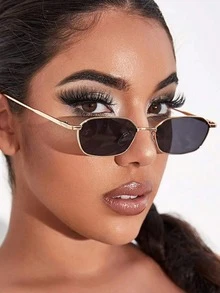 Gafas de metal retro versátiles y de moda para hombres - Gris Oscuro - Ver 14