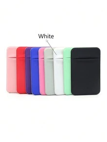 1pc Solid Color Sticky Card Holder Pouch, With Fixed Sticky Card Slot That Can Be Attached To Phone Case Back, Suitable For Various Phone Models, Can Be Stuck On Personal Items To Hold Cards, Phone Sticky Card Holder, Credit Card/ID Card Holder (Dual Security) With Self-Adhesive Back, Applicable For IPhone, Android And All Smartphones - One Size Fits All - View 14