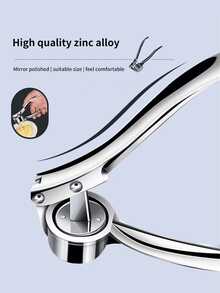 1pc Stainless Steel Garlic Press, Modernist Silver Multifunctional Garlic Mincer For Kitchen - Multicolor - View 7