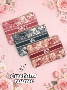 Túi đựng mỹ phẩm thời trang bằng polyester cá nhân hóa với họa tiết trang điểm và tên tùy chỉnh - Có thể giặt, khóa kéo, nhẹ, không phai màu, túi trang điểm có thể gấp gọn, túi đựng đồ vệ sinh cá nhân, túi trang điểm cho phù dâu, quà tặng phù dâu, quà tặng cho phụ nữ, quà kỷ niệm, quà Valentine, quà sinh nhật, quà cưới, quà tặng bạn thân, quà tặng mẹ/người yêu/bạn gái/vợ/bạn bè, túi trang điểm, phụ kiện du lịch - Nhiều màu - Xem 4