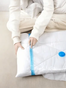 20/10/5件装便携式旅行收纳袋，大容量压缩袋，可重复使用真空收纳袋，可折叠打包袋，印花行李袋，防尘/防潮/防蛀，节省空间，适用于收纳衣物、毯子、衬衫、床上用品、卧室、衣柜、浴室、户外装备、家居装饰、宿舍、旅行必备品 - 彩色 - 查看 3
