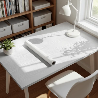 1 Roll White Wood Grain Self-Adhesive Wallpaper, Removable Contact Paper For Wall, Kitchen Backsplash, Cabinet, Countertop, Oil Proof Home Decor,Room Decor,Bedroom Decor