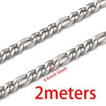 2m Stainless Steel Cross & O-Ring Lip Chain, Multi-Style Steel Color Stainless Steel Chain, Suitable For DIY Jewelry Making Bracelets Necklaces Accessories - 2 Meters - View 14