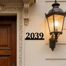 Available In 6 Sizes! Custom Metal Doorplates, Housewarming Gifts, Address Plates, House Numbers, Made Of Solid Metal. Curb Appeal - Black - View 3