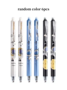 3/6pcs Retractable Erasable Ballpoint Pens, Blue Ink Pressurized Erasable Neutral Pens, Cartoon Astronaut Pattern, Student Neutral Pens, High-Quality Student Stationery, Back To School Essential - Cartoon Astronaut Erasable Pen - View 9