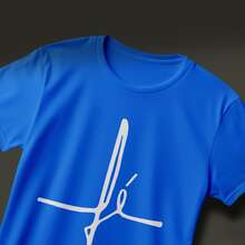Camiseta Estampada Fé Texto T-shirt Blusa 100% Algodão Premium Masculino Do Tamanho 2 ao GG - Azul Royal - Visão 2