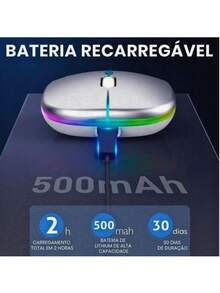 Rechargeable Wireless Mouse With RGB LED, 2.4GHz, Ultra Slim Optical RF-6800C - RANDOM - View 4